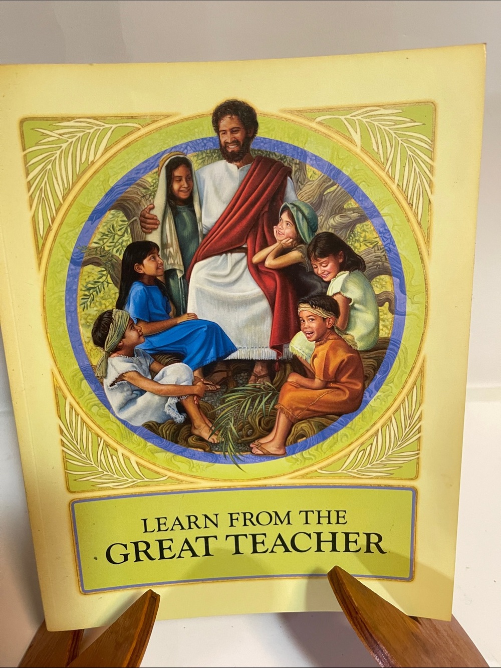 Religious Illustrated Poster - Learn From The Great Teacher - Yellow